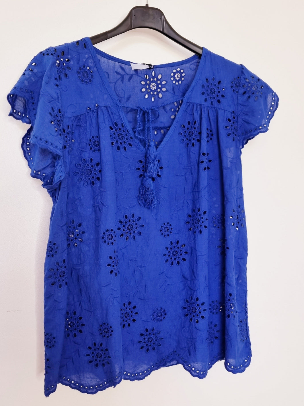 Royal Blue broderie Top