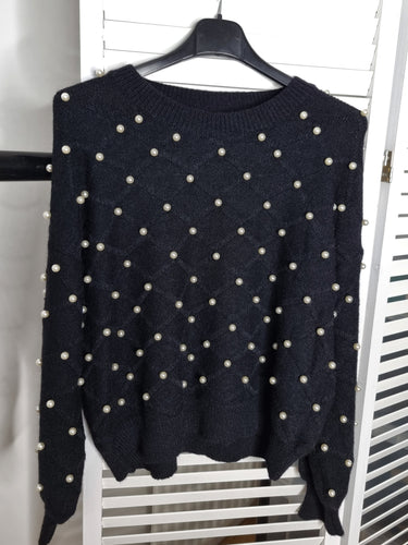 Gorgeous Pearl Embellished Jumper - 2 colours