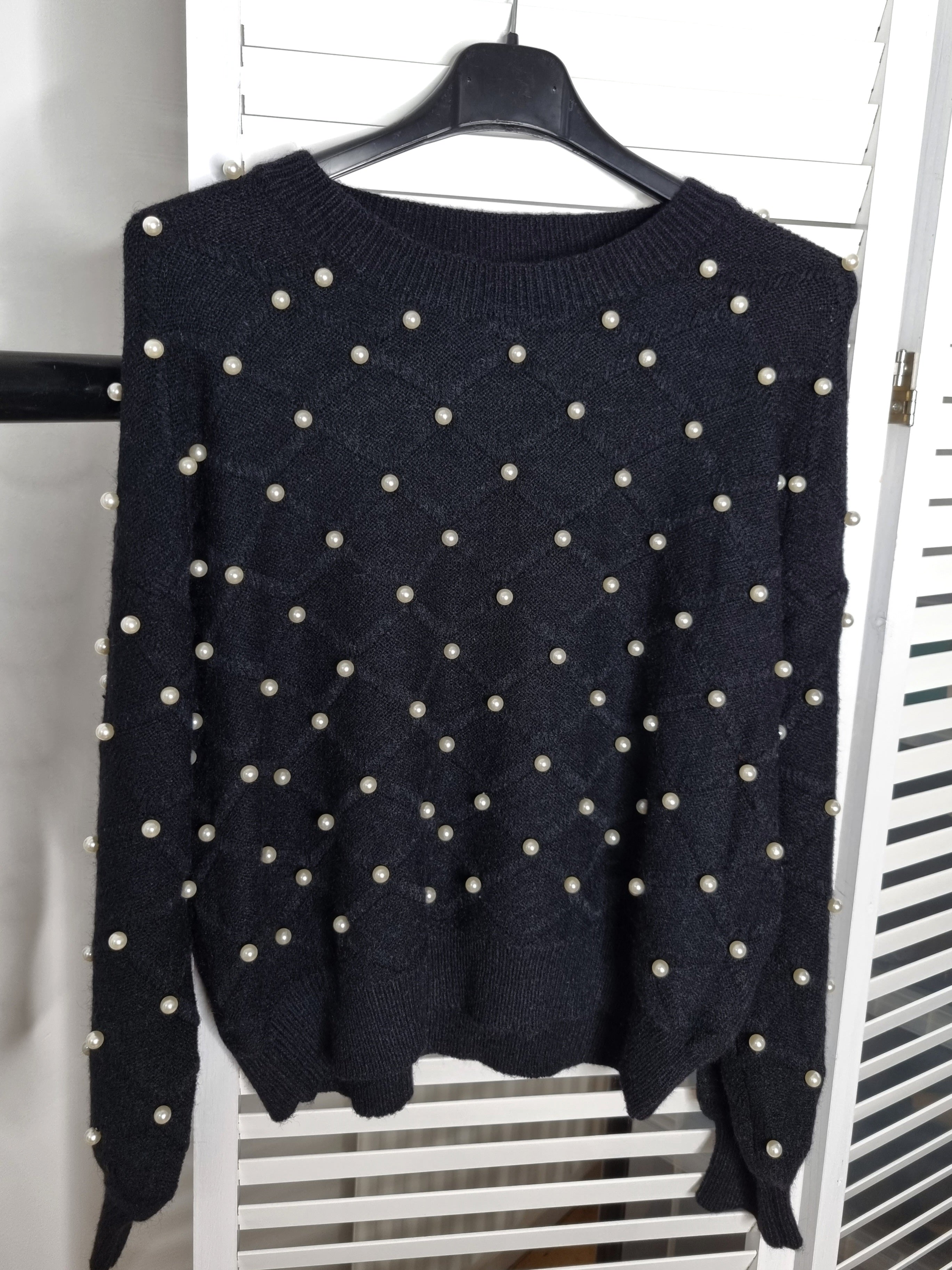 Black pearl hotsell embellished jumper