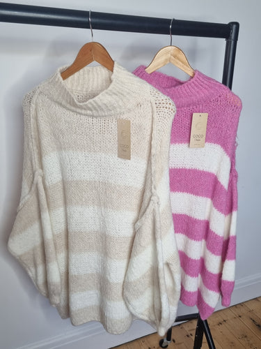 New stripe stitch Jumper - 2 Colours