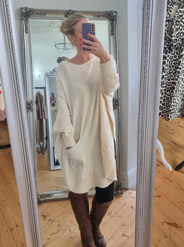 Cream front pocket Jumper