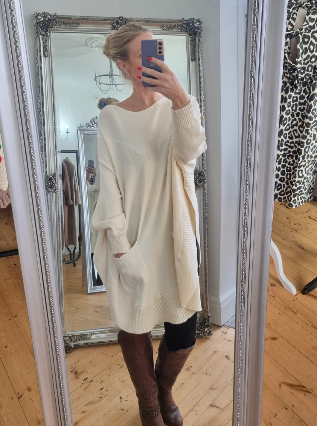Cream front pocket Jumper