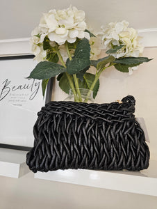 New black large Hattie Clutch