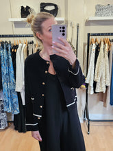 Load image into Gallery viewer, Black piped knitted Jacket