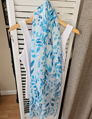 New blue floral Scarf