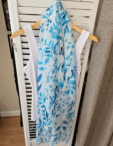 New blue floral Scarf