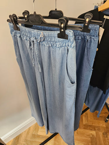 NEW Tencel Denim wide leg Trousers - 2 shades