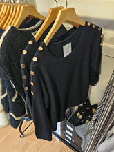 Load image into Gallery viewer, NEW gold button lapel Knit - 2 Colours
