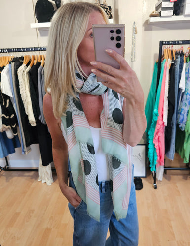 NEW polka dot green Scarf