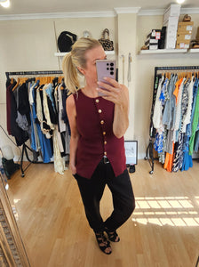 Wine knitted Tank