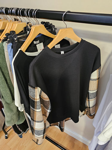 New check lounge Top - black/tan