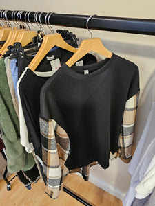 New check lounge Top - black/tan