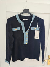 Load image into Gallery viewer, New denim trim Top