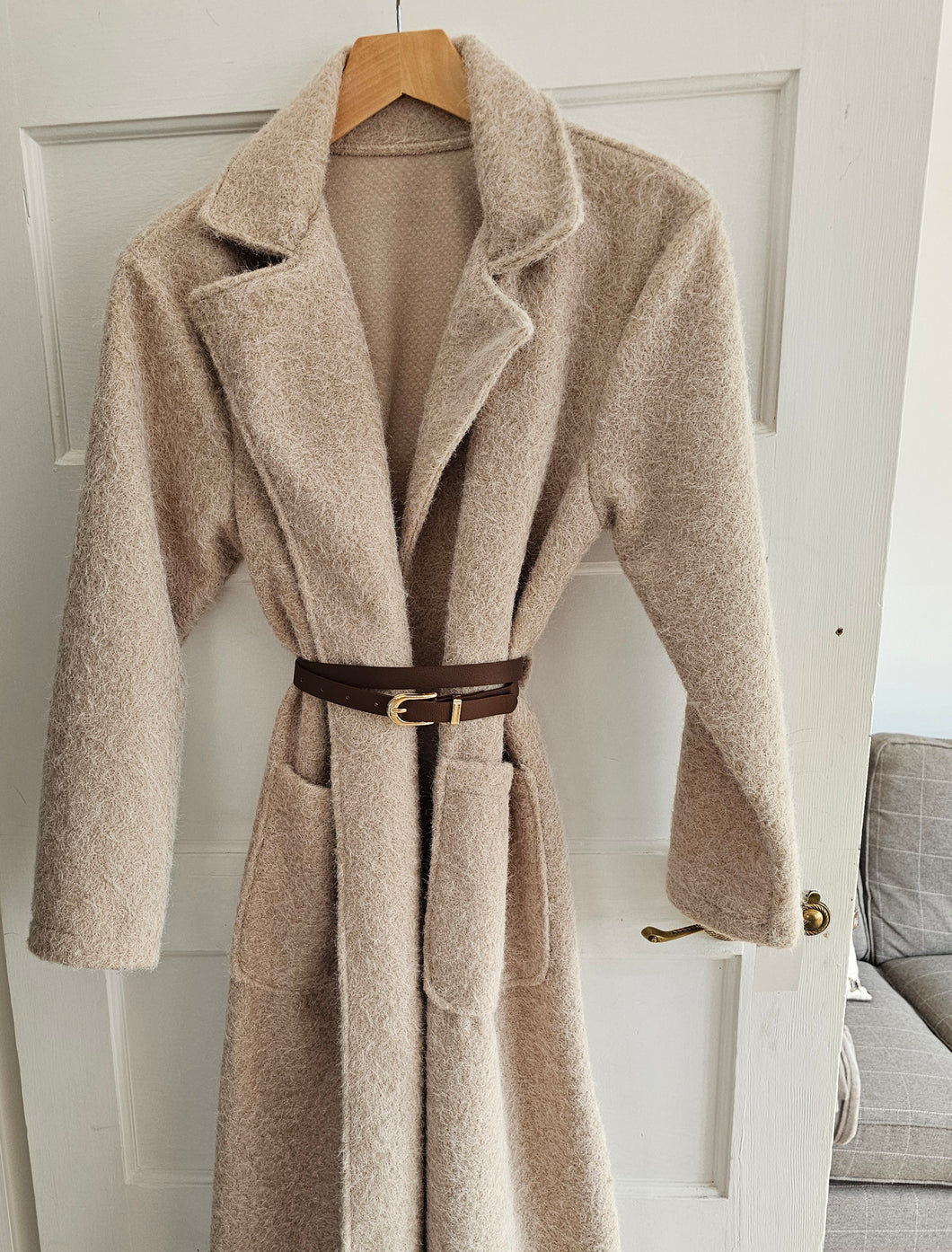 NEW Beige soft belted Jacket