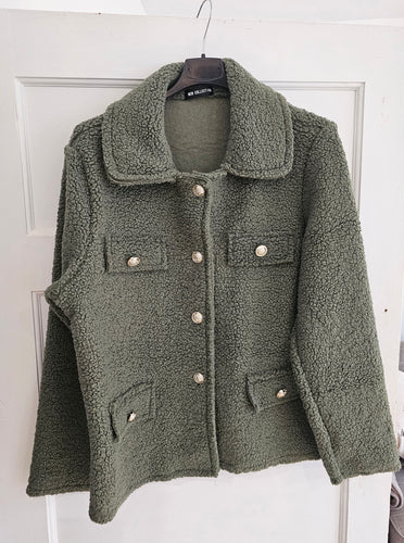 New Khaki soft Teddy Coat