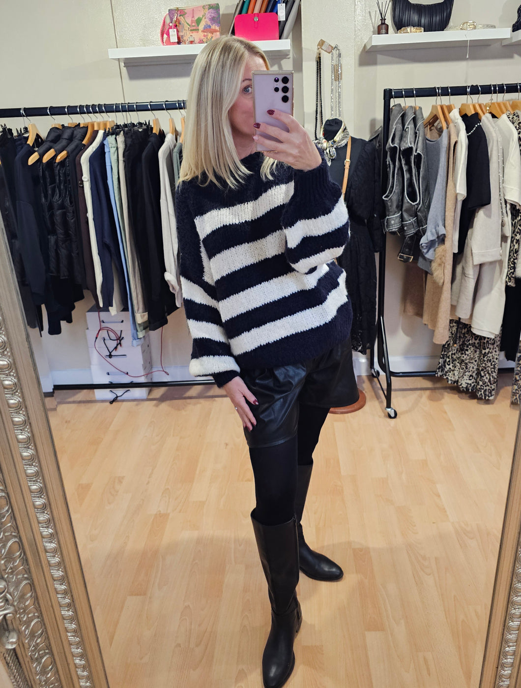 NEW Navy stripe supersoft Knit