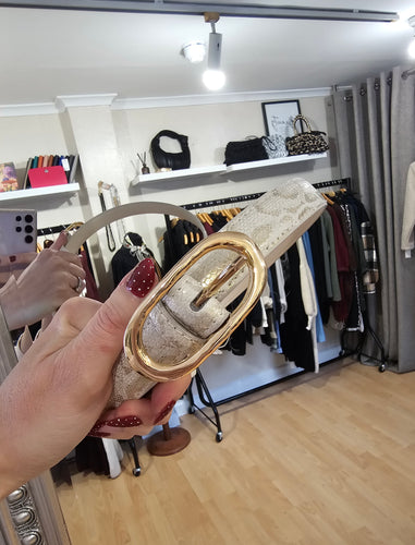 New beige Gold buckle Belt