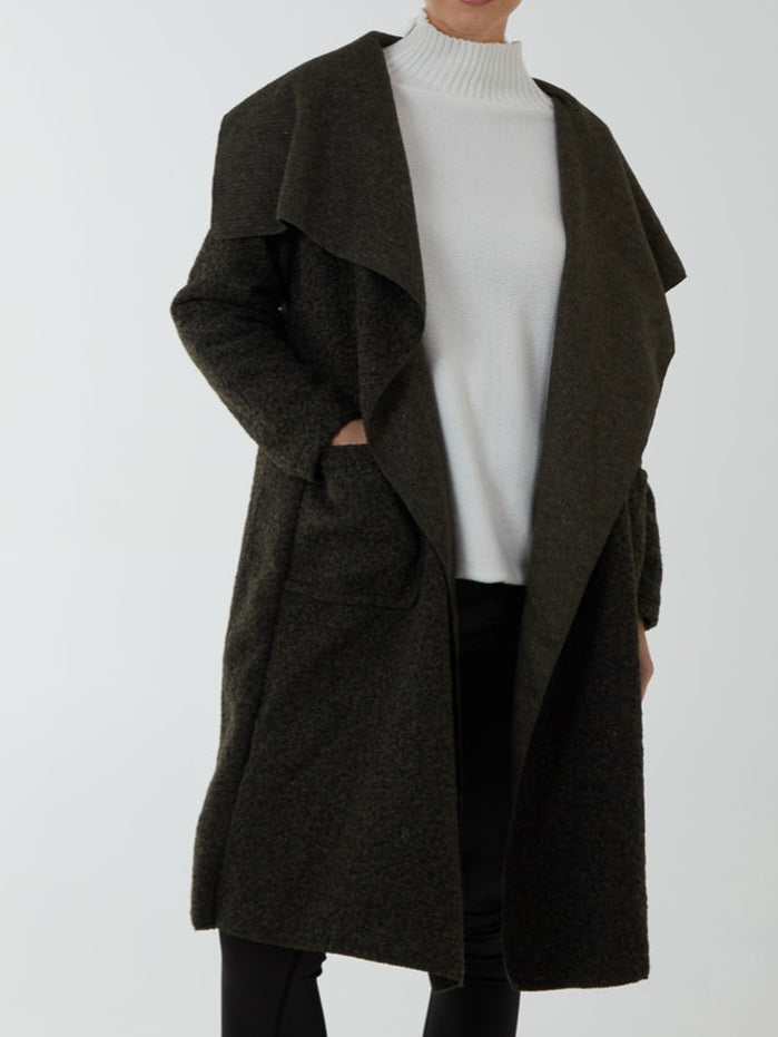 Khaki waterfall Coat
