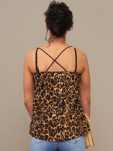 Leopard print lace Vest