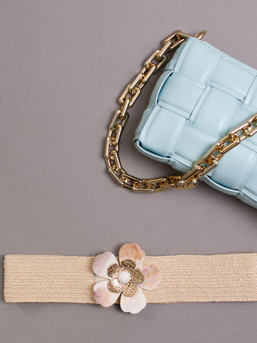 Beige shell flower Belt