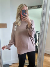 Load image into Gallery viewer, Mocha boat neck ruffle Jumper