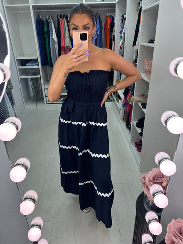 Navy wavy Maxi Dress