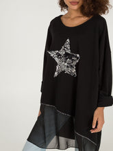 Load image into Gallery viewer, Black sequin star layer Top
