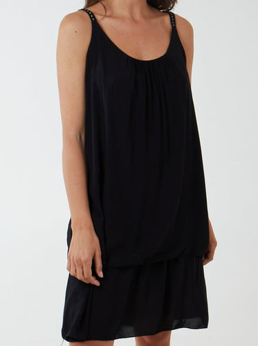 Black double layer Dress