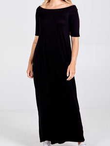 Black bardot Maxi