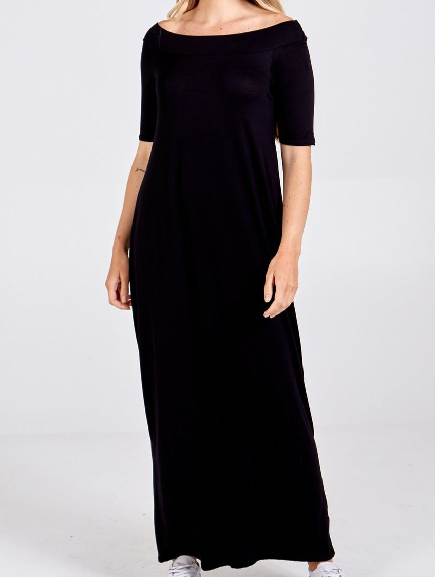 Black bardot Maxi