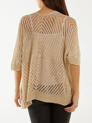 Gold Pointelle Cardigan