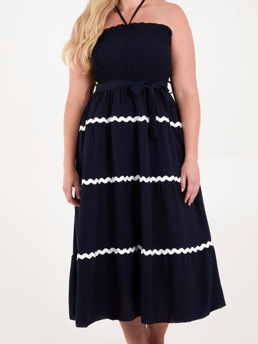 Navy wavy Maxi Dress