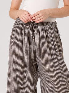 NEW brown cotton pinstripe Trousers