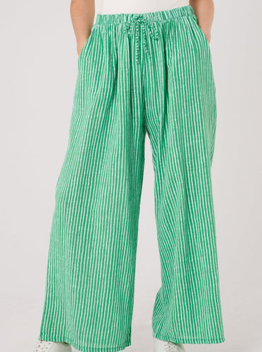 NEW Green cotton pinstripe Trousers