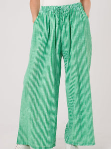 NEW Green cotton pinstripe Trousers