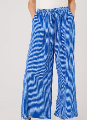 NEW Blue cotton pinstripe Trousers