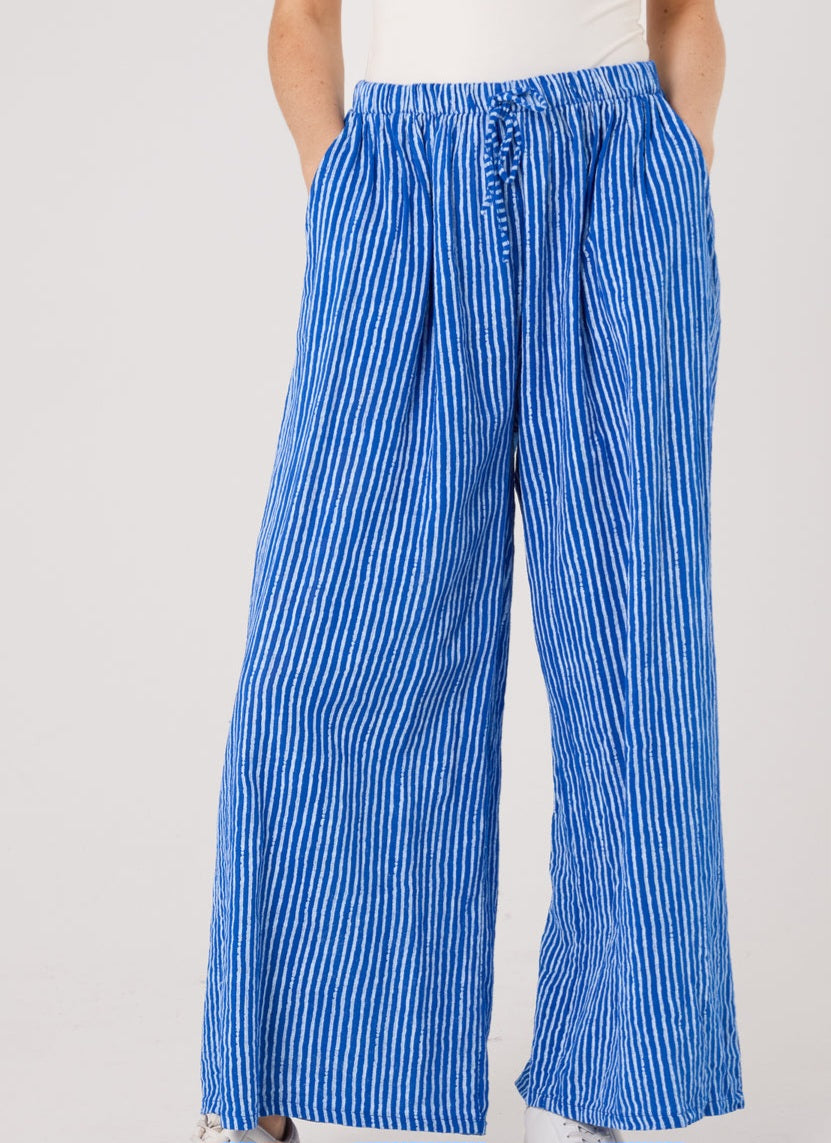 NEW Blue cotton pinstripe Trousers
