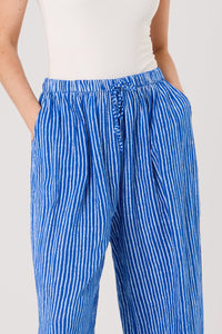 NEW Blue cotton pinstripe Trousers