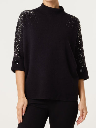 NEW Black Pearl and Diamanté Jumper