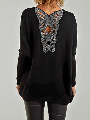 Black jewelled butterfly Jumper