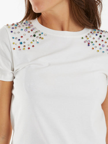 White colour stud T-shirt