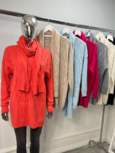 Load image into Gallery viewer, Cable knitted Jumper with scarf