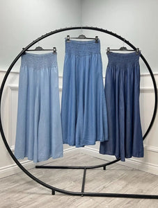 Denim wide leg Trousers - 2 shades