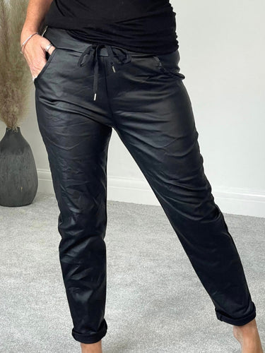 Black Magic Leather look Trousers - 3 sizes