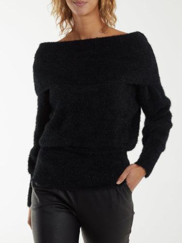 Bardot fluffy Jumper