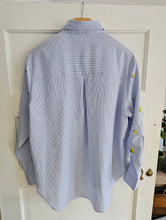 Load image into Gallery viewer, NEW Blue pinstripe floral Shirt