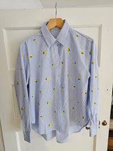 Load image into Gallery viewer, NEW Blue pinstripe floral Shirt