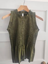 Load image into Gallery viewer, NEW Coralie khaki shirred Top