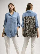 Load image into Gallery viewer, New Chelsea leopard denim Shirt