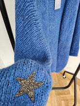 Load image into Gallery viewer, NEW Denim blue star slouch Cardigan